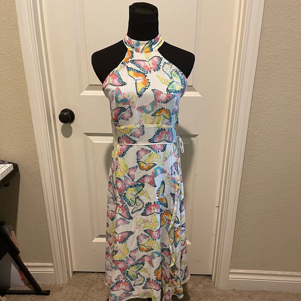 Butterfly print dress